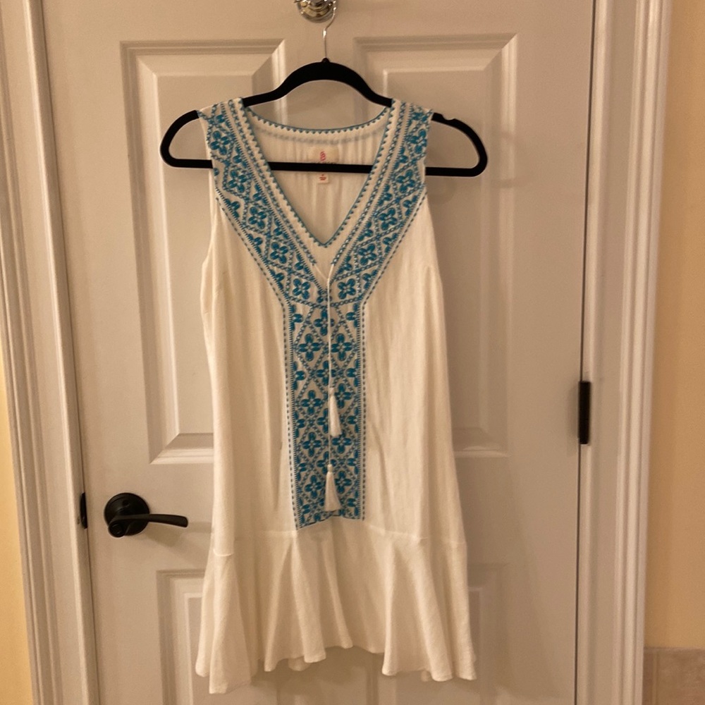 Julie Brown embroidered sun dress. Size 4. Worn twice.